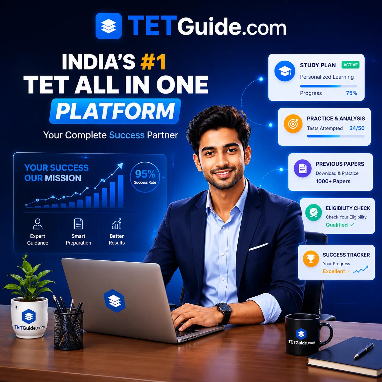 Teacher aspirant using TETGuide digital dashboard