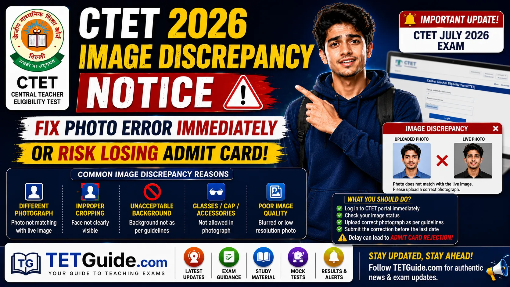 CTET 2026 Image Discrepancy Notice